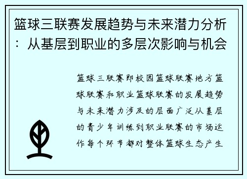 篮球三联赛发展趋势与未来潜力分析：从基层到职业的多层次影响与机会